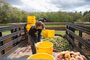 students composting